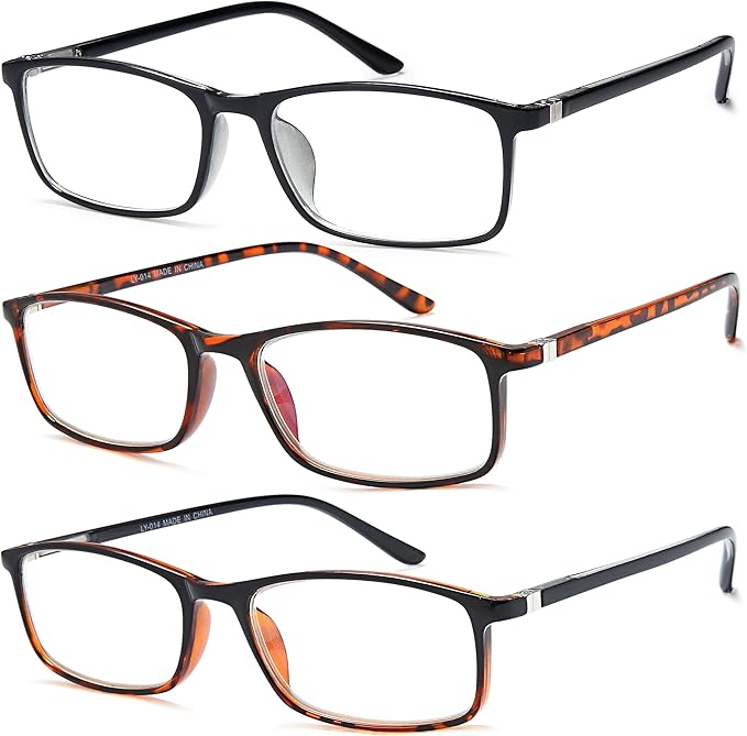 Professional Reading Glasses for Men/Women, Blue Light Blocking Computer Readers with Spring Hinges for Glare and UV Protection