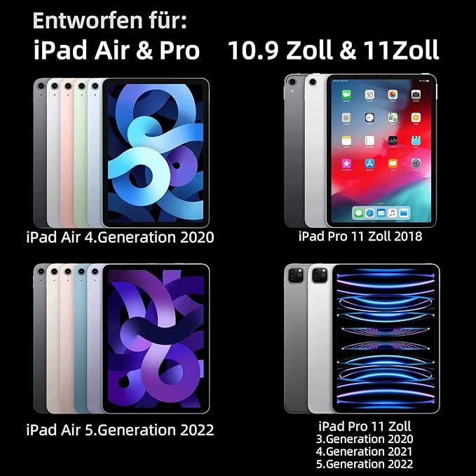 3 PACK Paper Screen Protector for iPad Pro 11 In (2022,2021,2020,2018)/iPad Air 5th (2022)/iPad Air 4th Gen (2020) 10.9, Matte Anti Glare Blue Light Filter PET Feel Shield, Bubble Free HD Texture Film