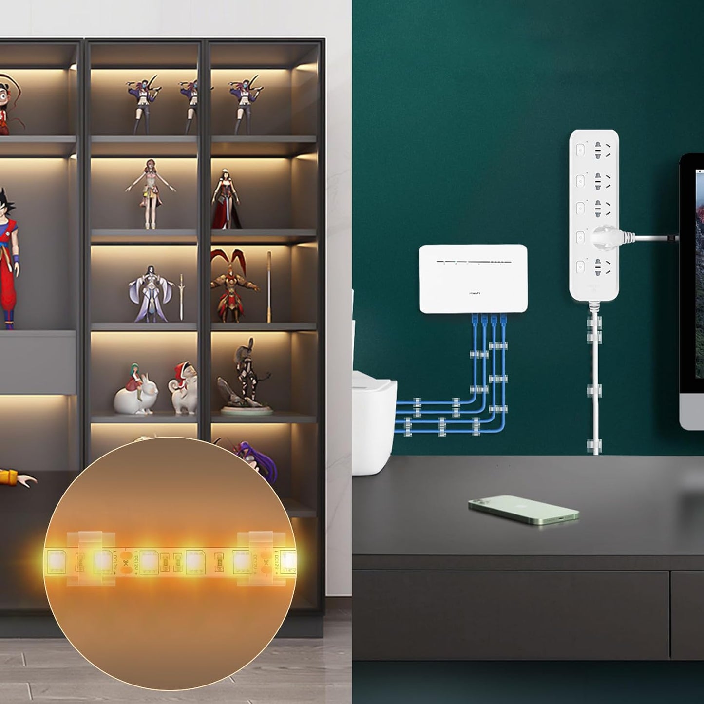 60 PCS XHF 3/4” Adhesive Cable Wire Clips Clear, Cable Staples Outdoor Cable Management Wire Organizer Cord Holder for Under Desk, Car, Wall, TV PC Ethernet Cable WCL7-clear-60p