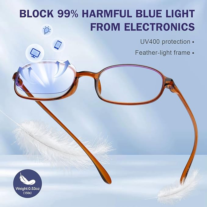 AQWANO 2 Pack Blue Light Blocking Computer Reading Glasses UV Protection Flexible TR90 Frame Lightweight Readers Glasses for Women Men +2.25