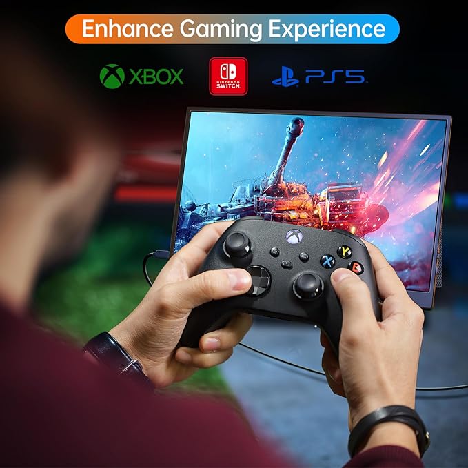 VILVA OLED Portable Monitor for Laptop - 13.3 1080P FHD Display USB-C HDMI Laptop Monitor with Cover and Speakers External/PC/Mac/Phone/Xbox Switch/PS4