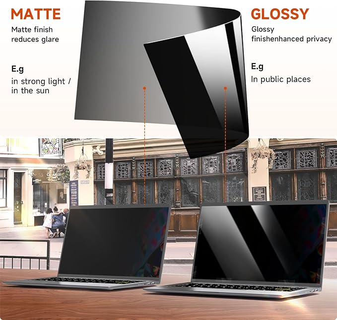 Mamol Laptop Privacy Screen 17.3 Inch, Anti Blue Light Glare Filter, Removable Shield, Anti-Scratch Screen Protector
