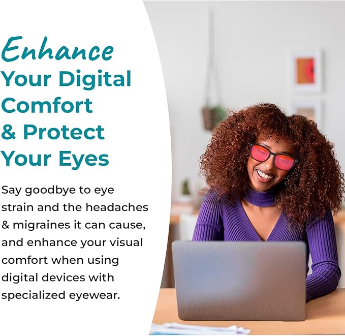 Blue Light Blocking Glasses for Women + Men - Better Sleep + Anti Eye Strain Protection - Computer Screens & Gaming