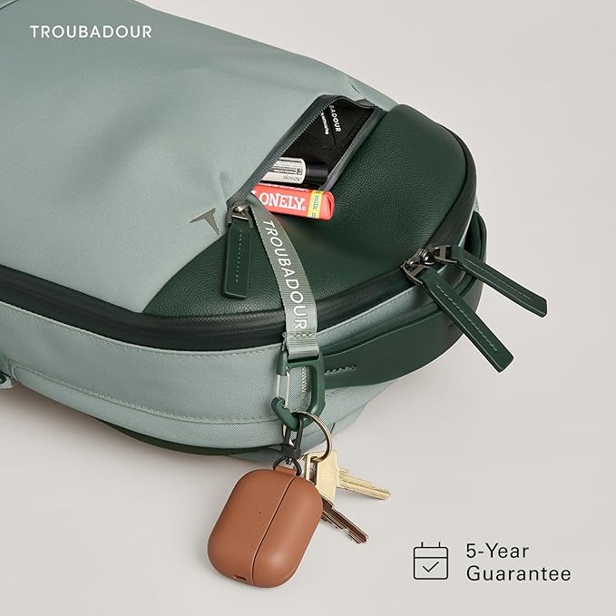 Troubadour Apex 4.0-22L Premium Laptop Backpack - Ergonomic & Water Resistant - Designed for Work and Travel - Green Smoke