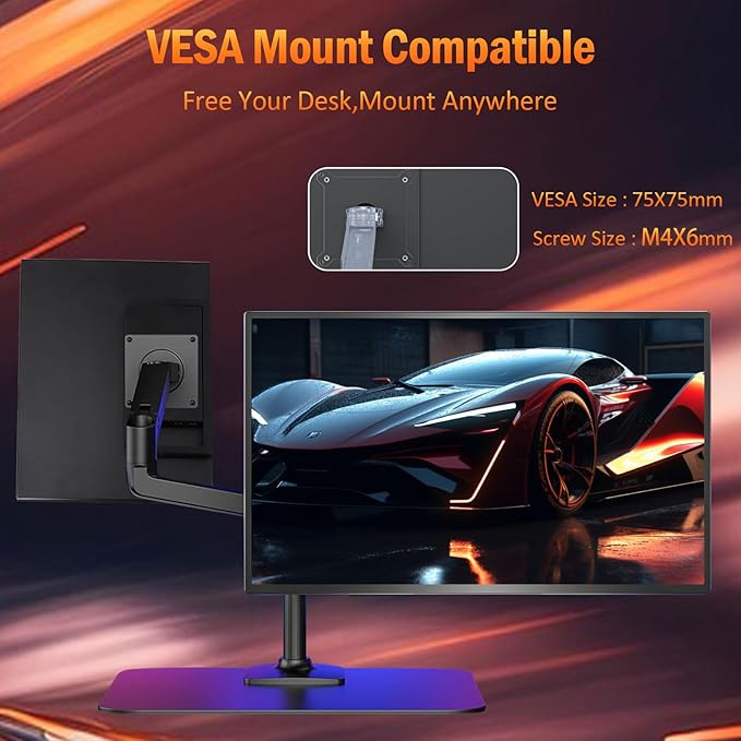 Portable Monitor, 1080P FHD 100Hz IPS Screen, 125% sRGB HDMI USB-C External Monitor for Laptop PC, Travel Second Display with Kickstand Case (18.5)