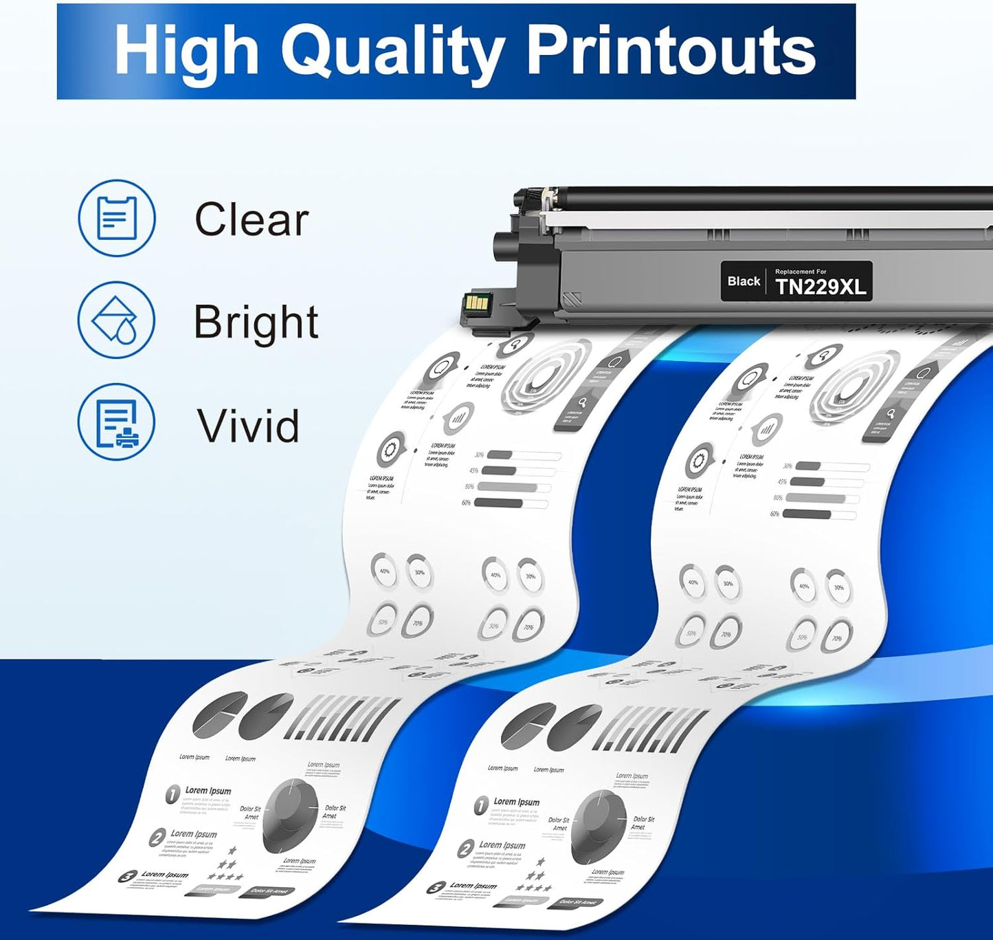 InkNI Compatible Toner Cartridges Replacement for Brother TN229XL Black TN229 TN229XLBK TN-229XL Toner High Yield Work for MFC-L3780CDW MFC-L3720CDW HL-L3280CDW HL-L3220CDW HL-L3300CDW Printer, 2 Pack