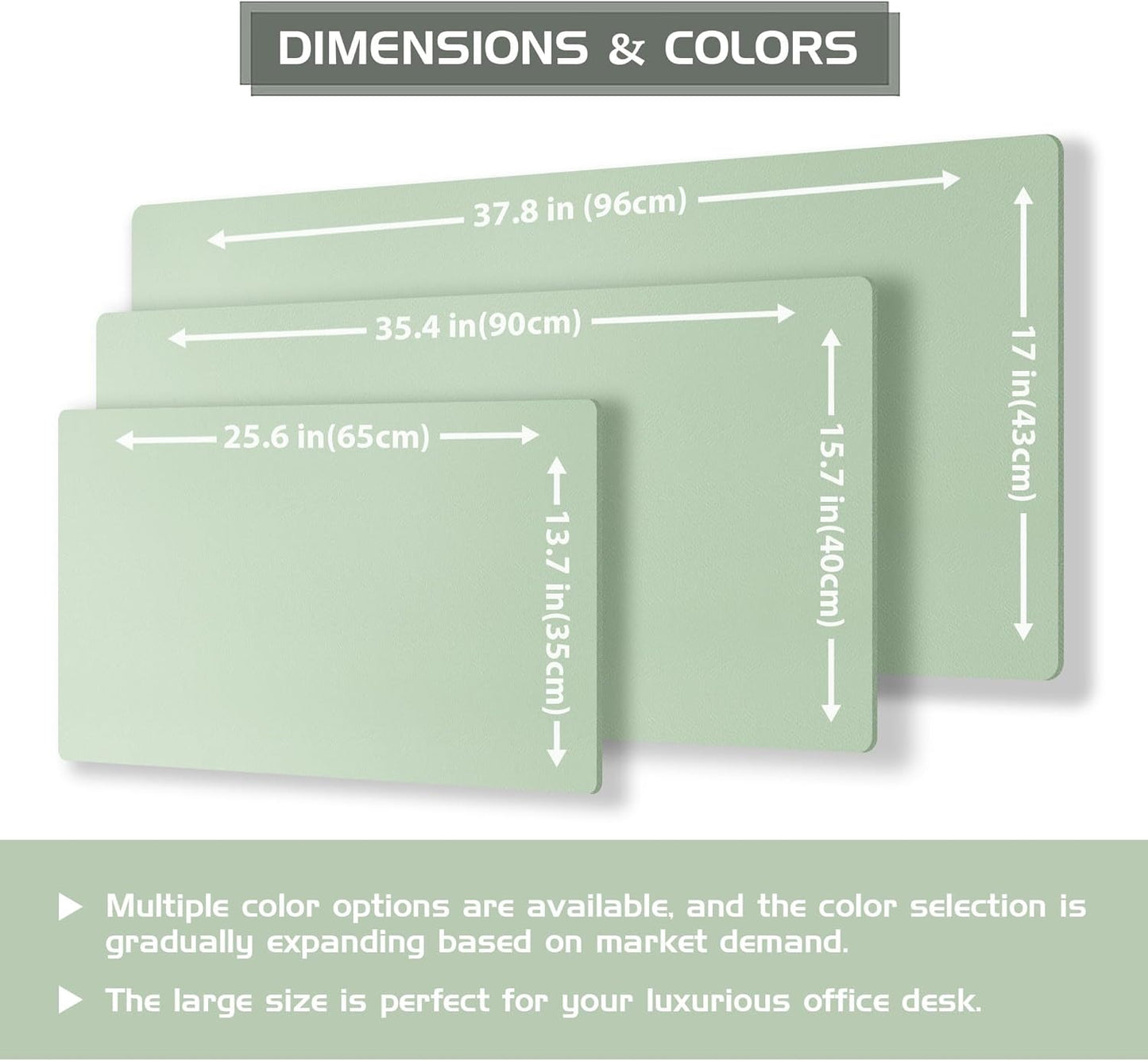 Aothia Double-Sided Desk Pad – 37.8"x17" Leather Desk Mat with Eco Cork Protector, Large Mouse Pad, Waterproof Desk Blotter for Office/Home (Aqua)