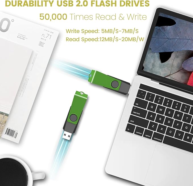AGECASH 1GB USB Flash Drive 100 Pack Bulk USB Thumb Drive Green Swivel USB 2.0 Flash Drives Memory Stick 1GB USB Drive Pack of 100 Pen Drive Jump Drive Multipack for Data Stroage and Backup