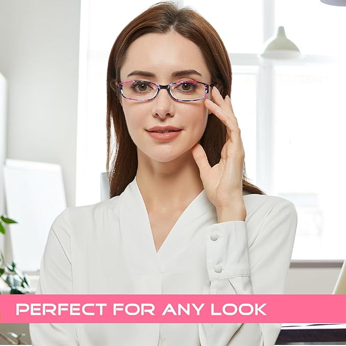 NORPERWIS 6 Pack Ladies Reading Glasses for Women Blue Light Blocking Spring Hinge Fashion Eyeglasses Readers for Women (6 Pack Mix Color-9, 0.50)