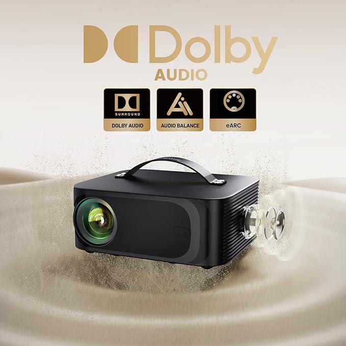 Projector-4K with WiFi and Bluetooth:[2000 ANSI/AI Auto Focus/Built-in APPs]Outdoor-Projector Smart TV OS 2.0 & DoIby, Portable Proyector Compatible with Netflix/YouTube/PrimeVideo, ONOAYO ONO3Pro 2.0