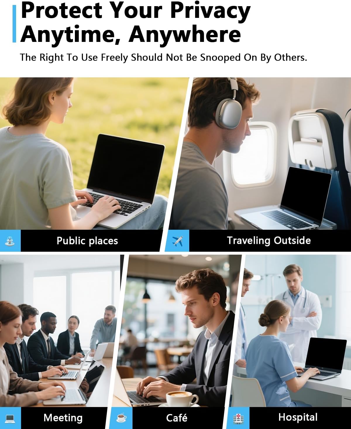 Magnetic Privacy Screen Protector for MacBook Pro 14 Inch 2021-2024 (M1/M2/M3/M4), Removable Anti Spy Glare Blue Light Shield, 14.2" Mac Laptop Privacy Filter