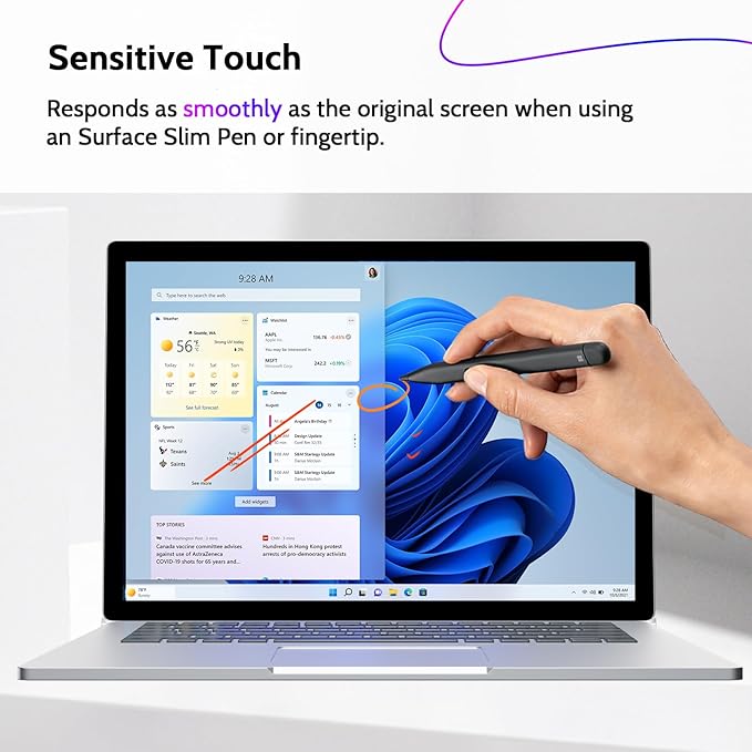 Magnetic Privacy Screen for Surface Book 3/2/1 15 Inch, Removable Anti Blue Light Glare Filter, Black Security Private Apy Block Protector