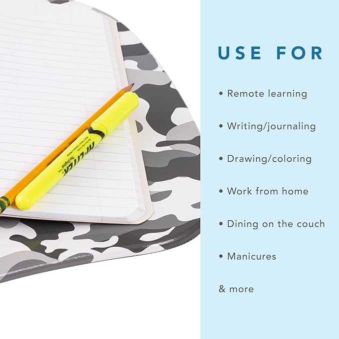 LAPGEAR MyStyle Portable Lap Desk with Cushion - Gray Camo - Fits up to 15.6 Inch Laptops - Style No. 45325