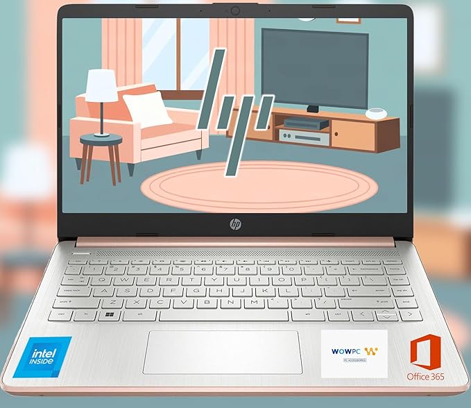 HP Ultrabook, Intel CPU, 4GB RAM, 1.6TB Storage (128GB OnBoard w/ 512GB Portable Drive + 1TB OneDrive), Up to 12 Hours Battery Life, Windows 11 Pro, Rose Gold, w/WOWPC 3-in-1 Bundle