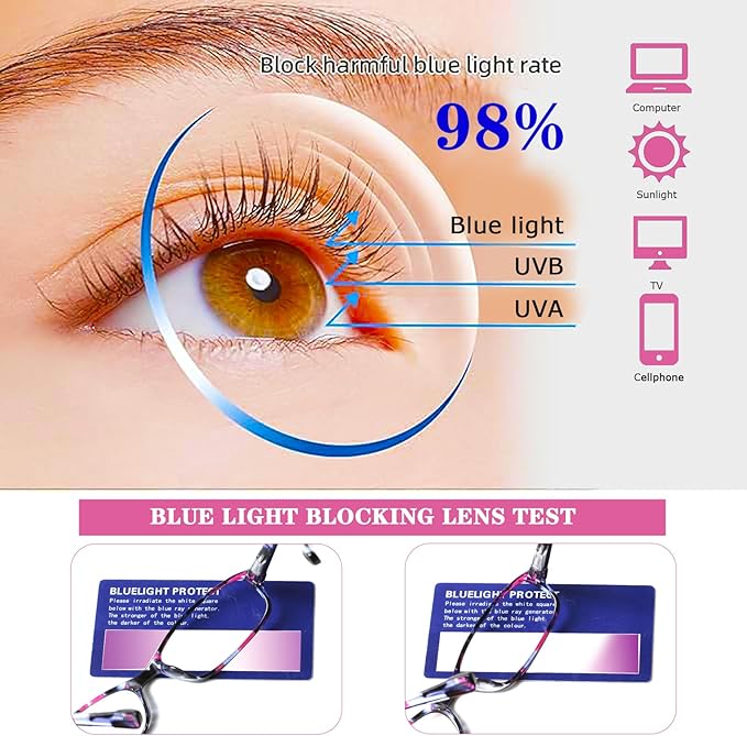 NORPERWIS 6 Pack Ladies Reading Glasses for Women Blue Light Blocking Spring Hinge Fashion Eyeglasses Readers for Women (6 Pack Mix Color-9, 3.50)