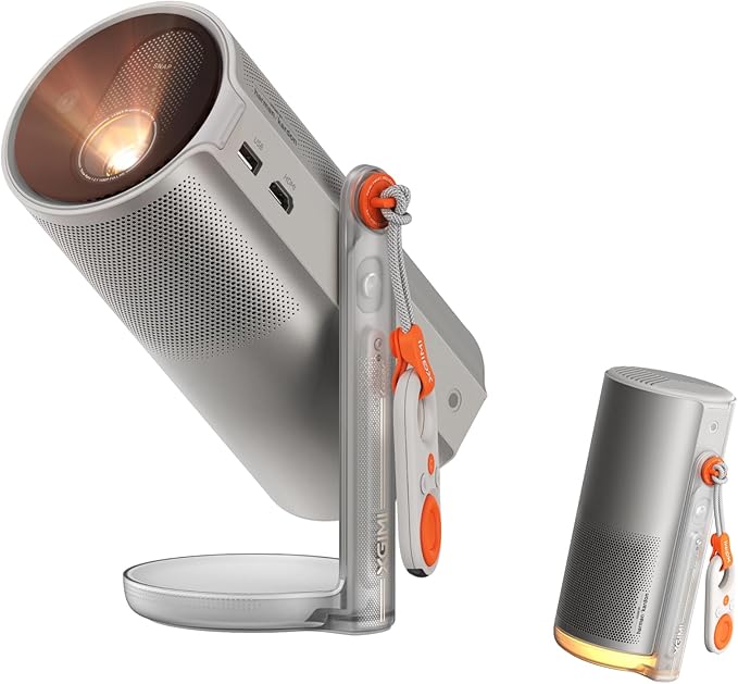 XGIMI MoGo 4 Laser Portable Projector with 4 Filters, 550 ISO Lumens, 360° Built-in Stand, Built-in Battery, 2.5H Movie Time, Google TV with Licensed Netflix, 2×6W Harman Kardon