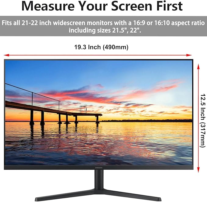2 Pack Computer Privacy Screen Shield Compatible for 23.6/23.8/24 Inch 16:9 Widescreen Desktop Monitor - Anti Glare & Blue Light Filter - Hanging Design for Easy On/Off
