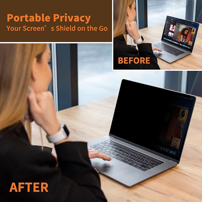 Privacy Screen for MacBook Air 13.6 & 13 Inch (2022-2025, M2, M3, M4), Anti-Spy Removable Laptop Privacy Filter Shield for Mac 13'' Model A2681 A3113 A3240