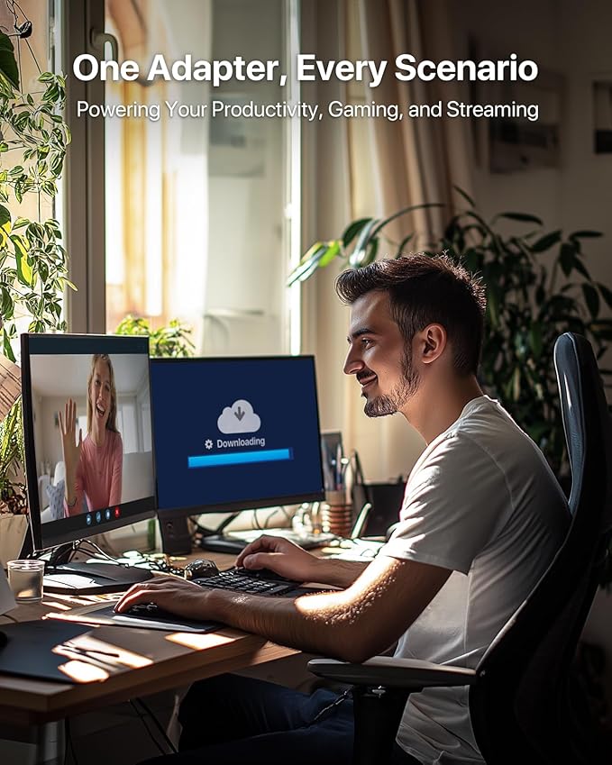 BrosTrend BE6500 USB WiFi 7 Adapter, Tri-Band Long Range USB WiFi Adapter for Desktop PC Laptop, Wireless Dongle 6GHz + 5GHz + 2.4G, Ultra-Low Latency Wi-Fi Antenna PC Gaming for Windows 11/10, 4K-QAM