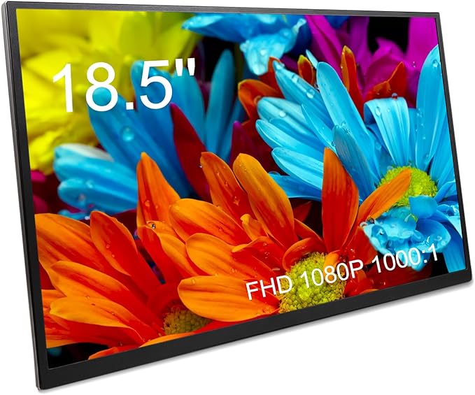 Portable Monitor, 1080P FHD 100Hz IPS Screen, 125% sRGB HDMI USB-C External Monitor for Laptop PC, Travel Second Display with Kickstand Case (18.5)