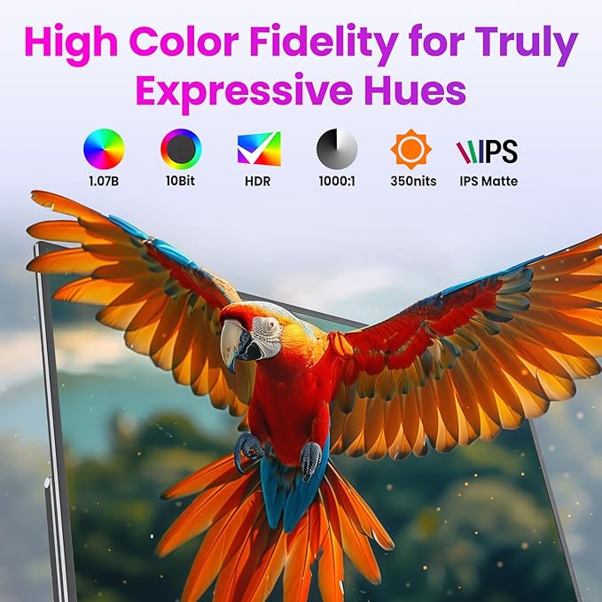 Portable Gaming Monitor 16 Inch QHD 2.5K 2560X1600 16:10 100 Hz 100% sRGB 10 Bit Travel Monitor for MacBook, Laptop, PC, Surface, Game Console, VESA Compatible, with Kickstand