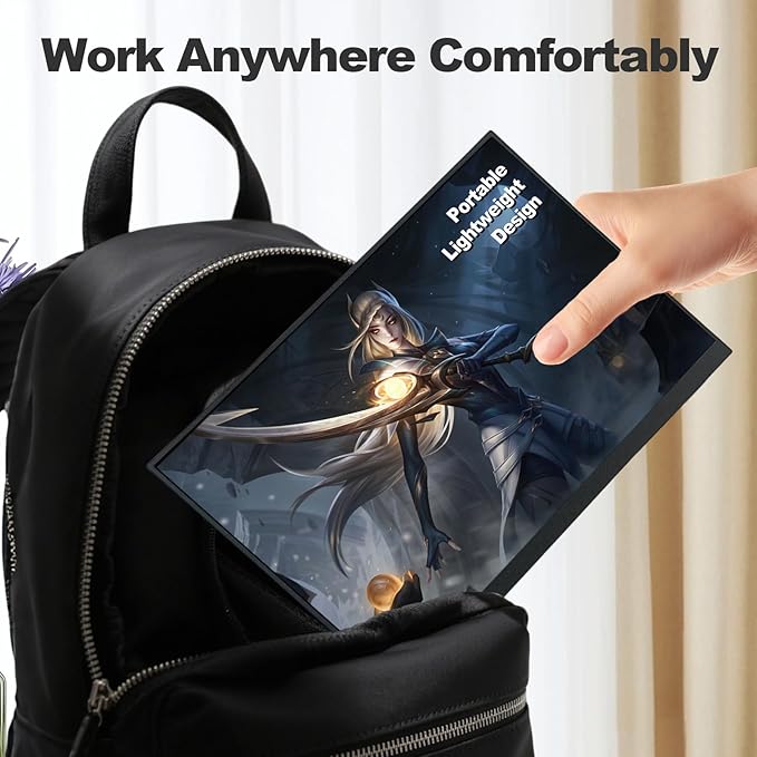 AXM 16" 2.5K Portable Monitor 2.5k QHD IPS 120Hz Adaptive Sync HDR Flicker-Free 400 Nits 100% DCI-P3 USB-C HDMI Gaming & Travel for Laptop Compatible with Windows, MacBook, Phone, Switch, Xbox PS4/5