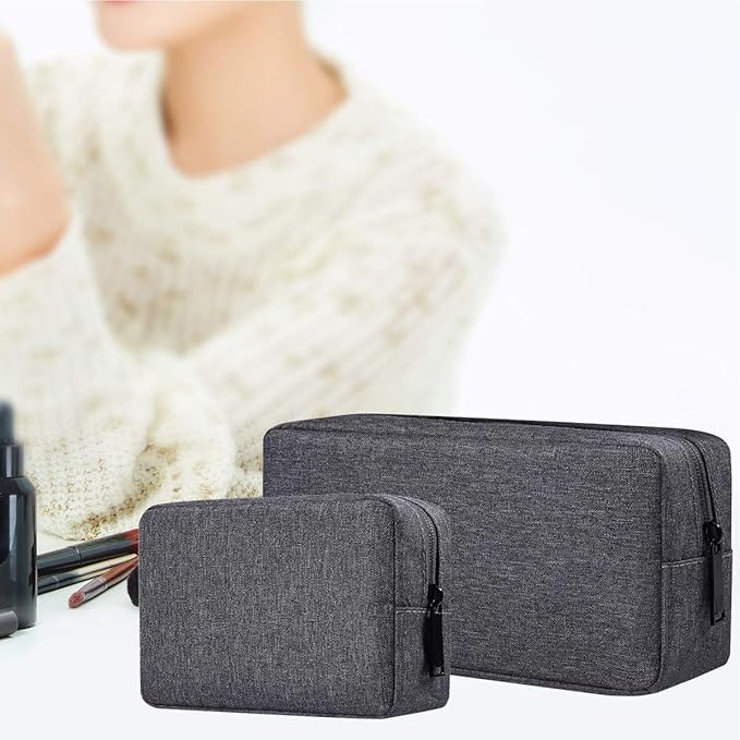 dealcase Electronics Accessories Case, Durable Small Electronics Accessories Storage Bag Compatible Laptop Charger Various USB, Cables, Cords and Power Travel Gadget Carry Bag, Dark Gray(Small+Big)