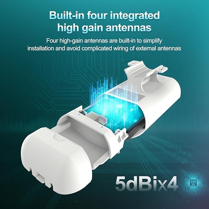 2025 Outdoor WiFi Extender，WiFi Booster | AI Watchdog | Repeater&AP Mode｜IP65 Weatherproof | Up to 1200Mbps Dual Band WiFi Repeater | Covers Up to Least 3440 Sq. ft and 30 Devices