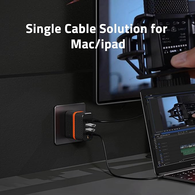 65W USB C Hub with 1TB SSD Storage, Multiport Adapter with PD Charging, USB 3.2 Ports, 4K HDMI for Laptop, Phone, Tablet Data Transfer