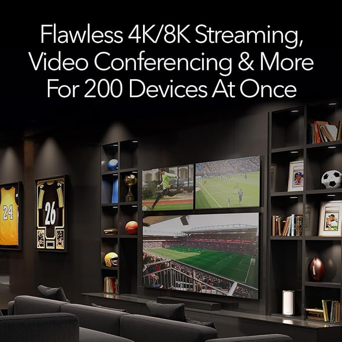 NETGEAR Orbi 970 Series Quad-Band WiFi 7 Mesh Network System (RBE972S) - Router + 1 Satellite Extender, Security Features, 27 Gbps, 6,600 sq. ft., 200 Devices, 10 Gig Internet Port – Free Expert Help