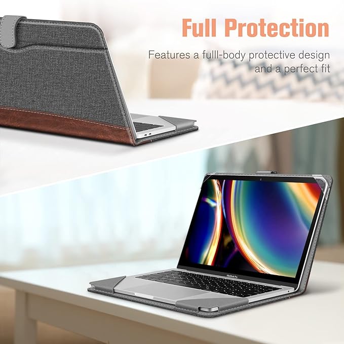 Fintie Sleeve Case Cover for MacBook Air 13.6 A3240 A3113 A2681 M4 M3 M2, Air 13 A2337 (M1) / A2179 / A1932, MacBook Pro 13 A2338 (M2 M1) / A2251 / A2289 / A2159 / A1989 / A1706 / A1708, Gray