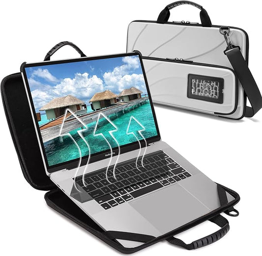 BUG 14.2-15.6 Inch Laptop Case Hard Shell, Protective Laptop Carrying Case with Stand for Heat Dissipation