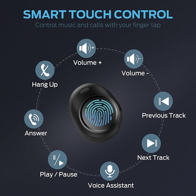 Monster Wireless Earbuds, Touch Control Bluetooth Earphones with Charging Case, Lightweight in-Ear Headphones, Built-in Microphone, IPX6 Waterproof, Fast Charging Sports Bluetooth Headset