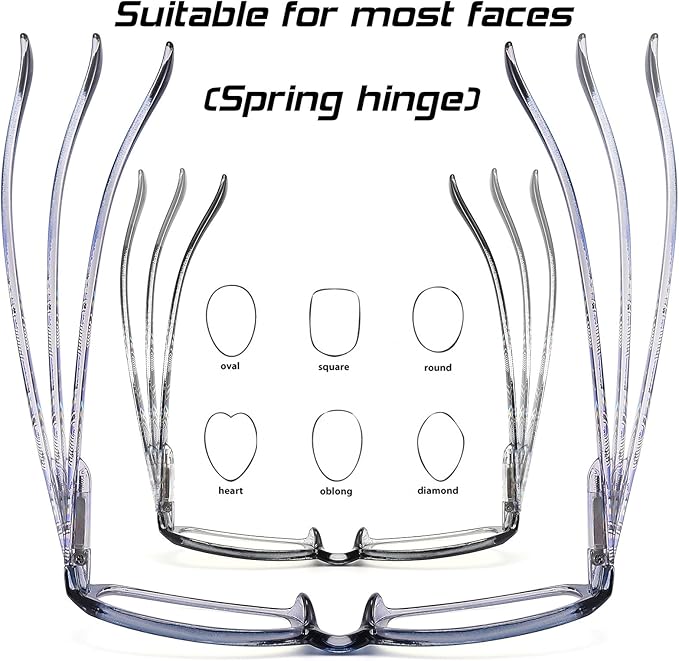 Reading Glasses Womens Men Blue Light Blocking - 4 Pack Lightweight Computer Readers +1.0 Glare Blocking Ladies Eyeglass