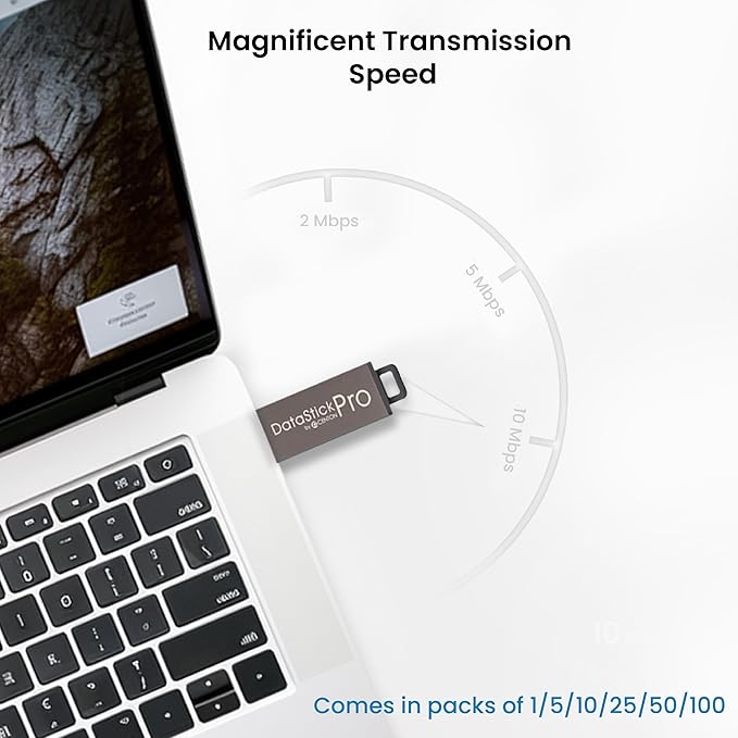 Centon Electronics DataStick Pro USB 2.0 Flash Drive, 16 GB, 25 USB Flash Drives, 25 Bulk Pack, Grey