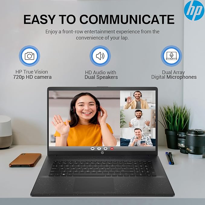 HP 17 Inch Laptop Computer, FHD IPS 17.3 Business Laptop PC, Intel Core i5, 64GB RAM, 2TB SSD+512GB Docking Set, Lifetime Microsoft Office, Windows 11 Pro, Long Battery Life, 10 Key Number Pad