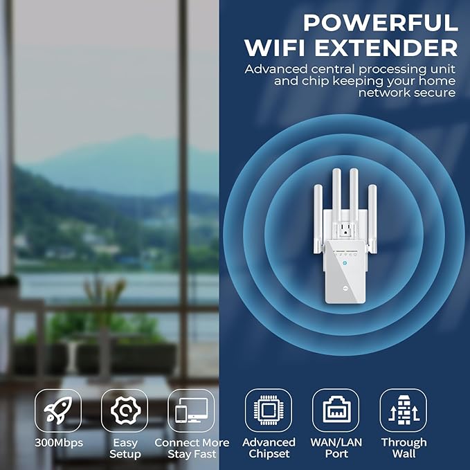 2026 Best WiFi Extender Signal Booster - 6X Faster Internet Extender WiFi Booster for Home, Long Range up to 15,588 Sq Ft, WiFi Repeater w/Ethernet Port, 1-Tap Setup, Compatible with Wireless Routers