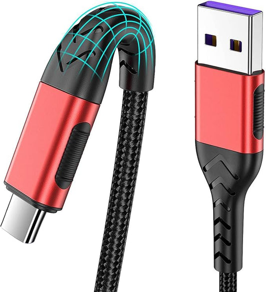 Durcord USB C Cable, Upgarded 2Pack 10ft USB Fast Charging 10 Feet Type C Charging Cord Cable, Fast Type C Charger Braided USB Cable Compatible with iPhone 15 Pro/Plus/Max/Android/Phone/Pad -Red