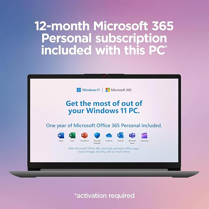 Lenovo IdeaPad Laptop Computer 2025, 15.6" Display, 8GB RAM, 884GB Storage (256GB SSD + 128GB eMMC + 500GB Ext), Intel Dual Core Processor, Long Battery, MarxsolAccessory, 1 Year Office 365, Win 11