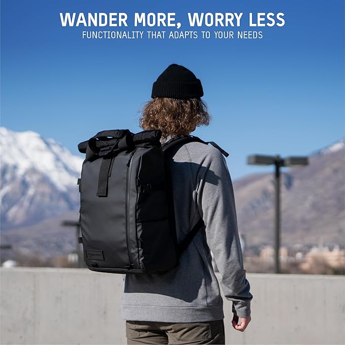 WANDRD PRVKE 41L, V3 Backpack: Weather-Resistant Travel & Camera Backpack with Laptop Sleeve, Quick Side Access, Clamshell Opening – Ideal Photography & Travel Bag (Black)