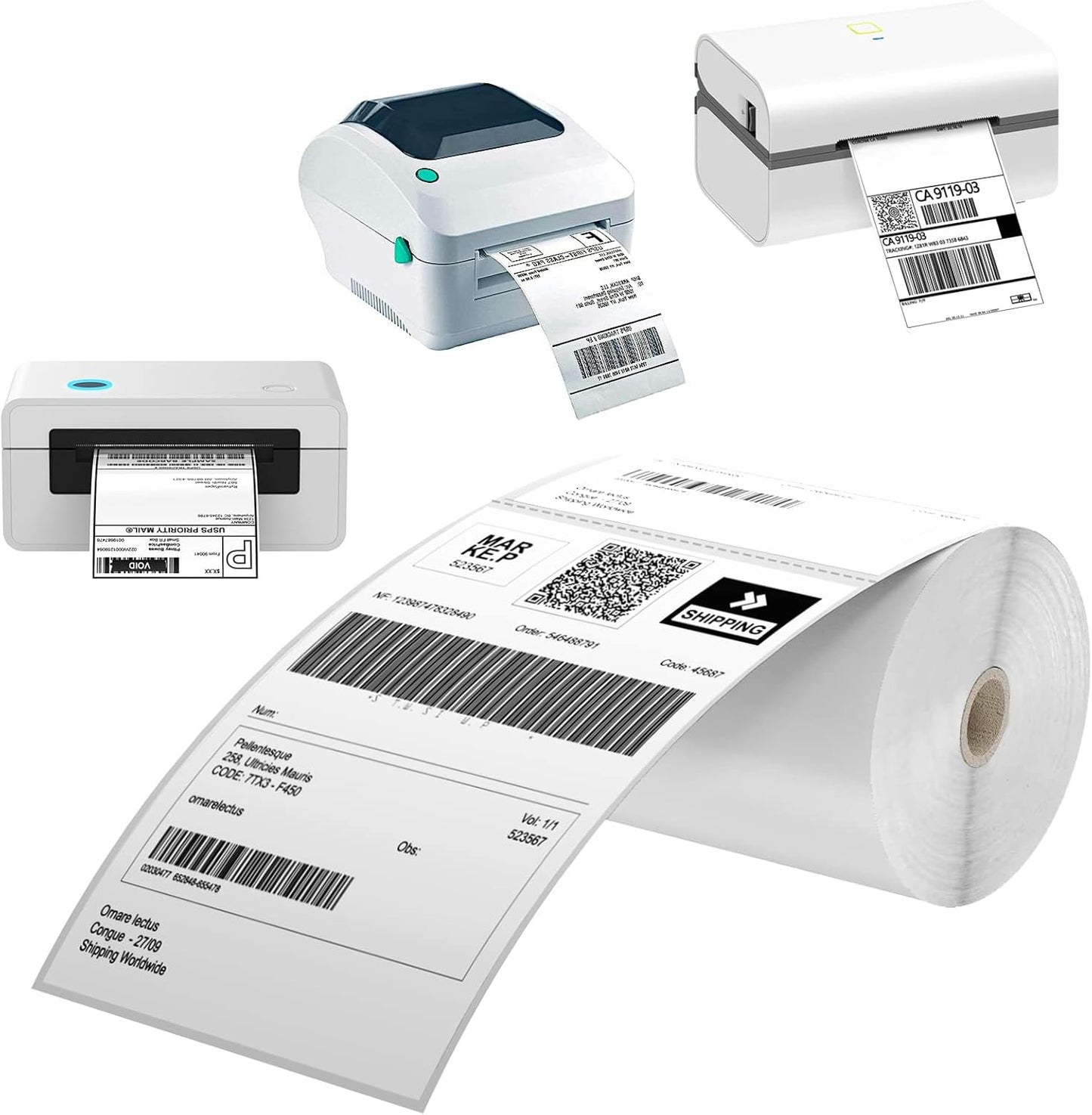 Industrial Labels 4x6 Roll - 5000 Direct Thermal Perforated Postage Shipping Labels for Rollo, Zebra, MUNBYN and Polono Printers (NOT for DYMO)
