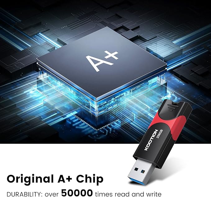 256 GB USB 3.0 Flash Drive KOOTION Flash Drive 3.0 Thumb Drive Retractable 256G Memory Stick USB Drive Jump Drive Rugged with LED Indicator for Data Storage and Transfer