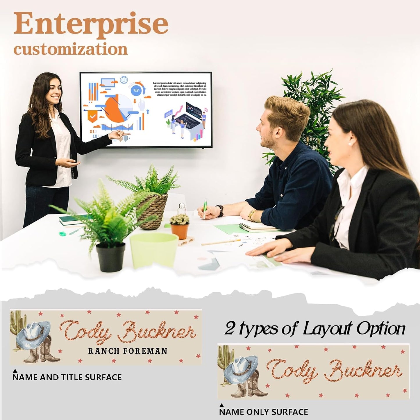 Personalized Name Plate for Desk - Custom Engraved Name Plates for Man - Boss Day Gifts for Boss - Acrylic Office Decor Appreciation Gifts for Teacher Nurse Coworker Social Worker (Howdy)