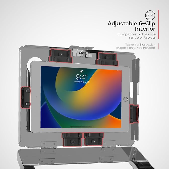 Stainless Steel iPad Wall Mount - CTA Anti-Theft Tablet Enclosure for iPad 10.9" 10th Gen - A16 - Air 11 - Pro 11" - 7/8/9 Gen - 10th Gen 10.2" - Pro 11" - Air 4 - Galaxy Tabs - (PAD-SSPARAW)