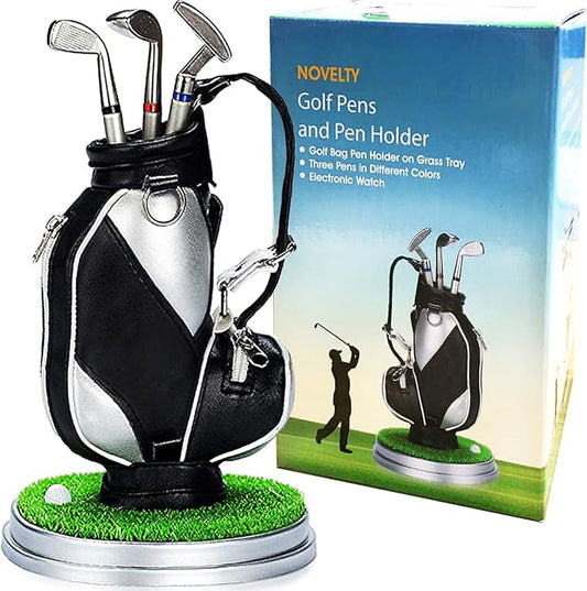 Jishi Golf Gifts for Men Golf Pen Holder Stocking Stuffers for Adults Men Golfers, Funny White Elephant Gifts for Adults Useful Unique Office Supplies Desk Accessories Decor Gadgets for Boss Dad Women