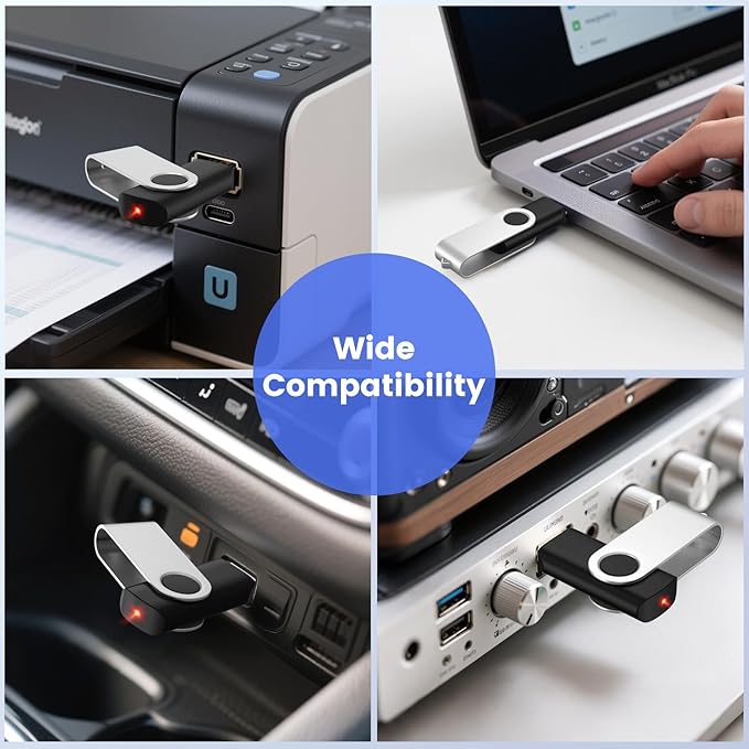 ABLAZE Flash Drives 4GB 20 Pack, USB 2.0 Thumb Drive Bulk with Lanyards Swivel Memory Stick U Disk 4GB Pendrive USB Pack (Black)