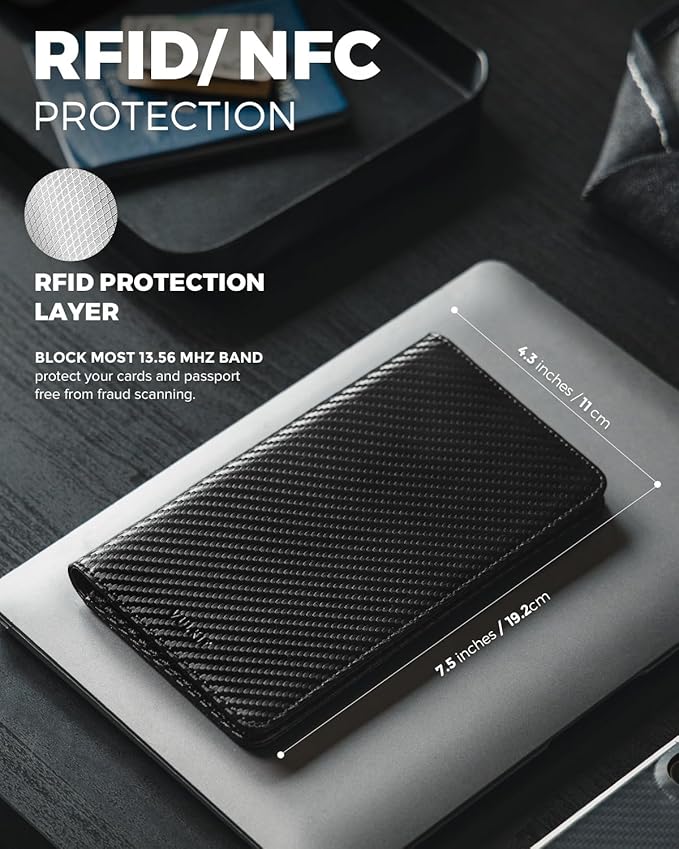 VULKIT Passport Holder Wallet RFID Blocking Travel Wallet for Men & Women