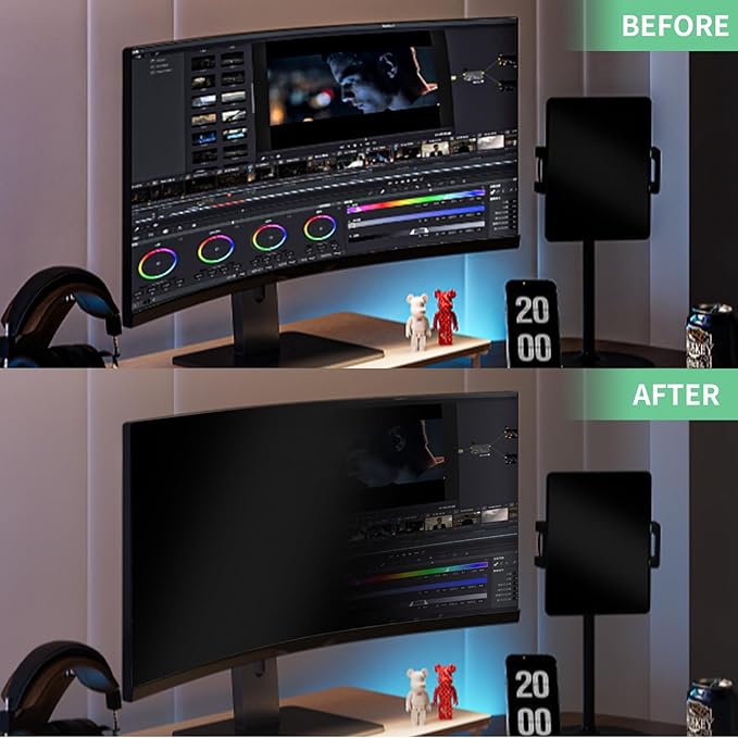 34 Inch Curved Computer Privacy Screen Filter for 21:9 Widescreen Computer Monitor Screen Protector Computer Screen Privacy Shield Anti Glare and Blue Light