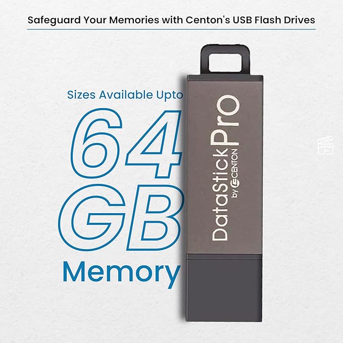 Centon Electronics DataStick Pro USB 2.0 Flash Drive, 16 GB, 25 USB Flash Drives, 25 Bulk Pack, Grey