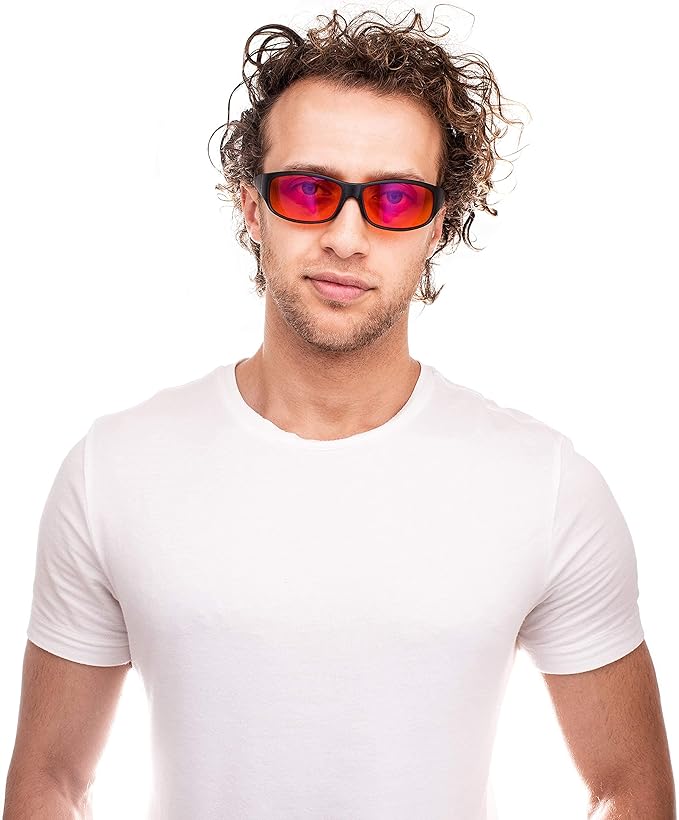 Blue Light Blocking Amber Glasses for Sleep 99.9 Percent Effective - Nighttime Eye Wear - Special Orange Tinted Glasses Help You Sleep and Relax Your Eyes